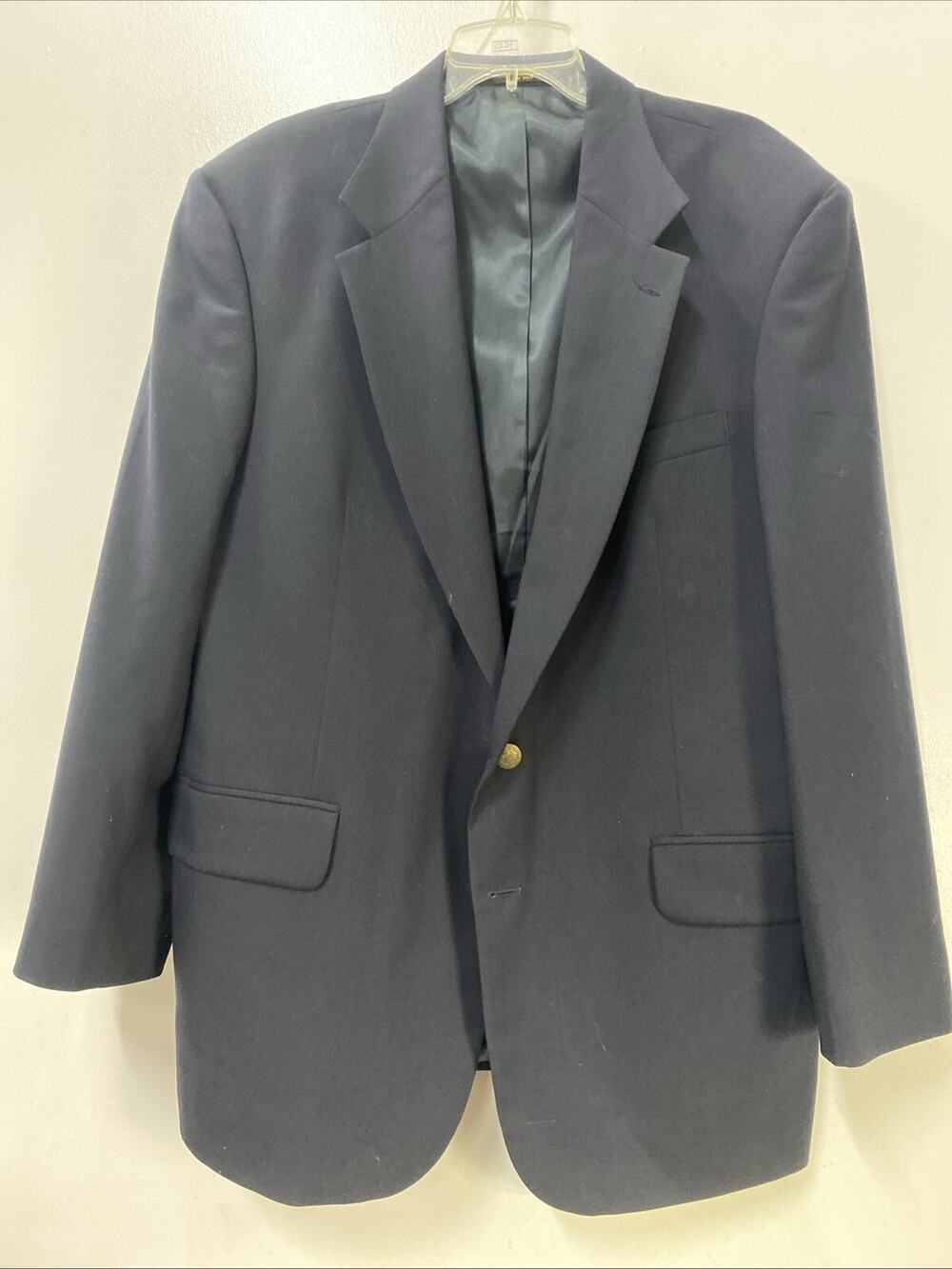 Oscar De La Renta Mens 44R Black 100% Wool 2-Buttons Blazer Sport Coat - Picture 1 of 16